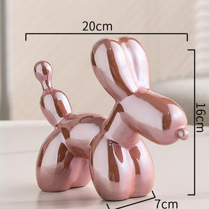 동물 패턴 세라믹 공예-집 장식 가구 선물을위한 가정 장식 사무실 및 인테리어를위한 풍선 개 그림 조각 - Product Image 3