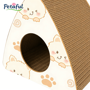 Mainan Interaktif Terowongan Penggaruk Kucing Bentuk Segitiga dari Karton, Penggaruk Kucing dari Kardus, Logo Kustom OEM, Mainan Hewan Peliharaan - Product Image 6