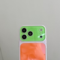 Coque de téléphone antichoc et antidérapante en verre brillant, fine et résistante, avec grande fenêtre, en TPU et PC, couleur bonbon, avec bracelet pour iPhone 17 17 Pro Max