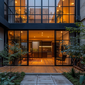 Desain Modern kaca Tempered dan paduan Aluminium Toko geser pintu depan pintu-E Aluminium mengkilap kisi pintu geser - Product Image 4