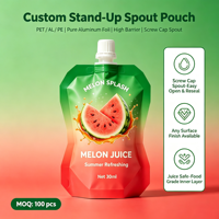 Pochette souple personnalisée avec bec verseur pour jus de pastèque, anti-fuite, haute barrière, qualité alimentaire, impression personnalisée, emballage de boisson 30ml