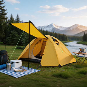 3-4 Person 4 Season Roof Ridge <b>Tent</b> <b>Waterproof</b> Oxford Fabric UV Silver Coating 7001T6 Aluminum Poles Lightweight - Product Image 1