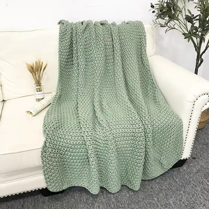 Acrylic Vải waffle dệt nhiệt Waffle đan ném chăn Crochet mô hình ném chăn - Product Image 2