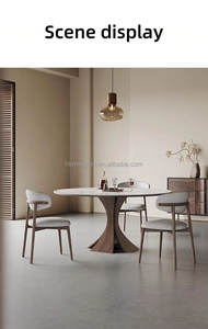 Juego de Mesa y Sillas de Comedor de Madera Maciza Estilo Retro Francés, Moderno, Simple, Estilo Mid-Century Wabi-Sabi, Mesa de Comedor Plegable para Apartamentos - Product Image 2