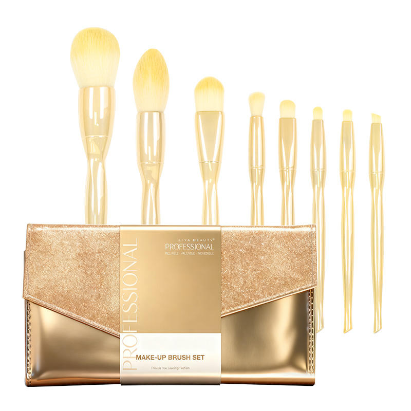 ชุดแปรงแต่งหน้าสีเหลือง