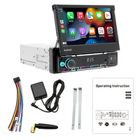 7 pouces manuel écran télescopique Android voiture GPS Navigation moniteur sans fil CarPlay HD rétroviseur tableau de bord 1 an USB