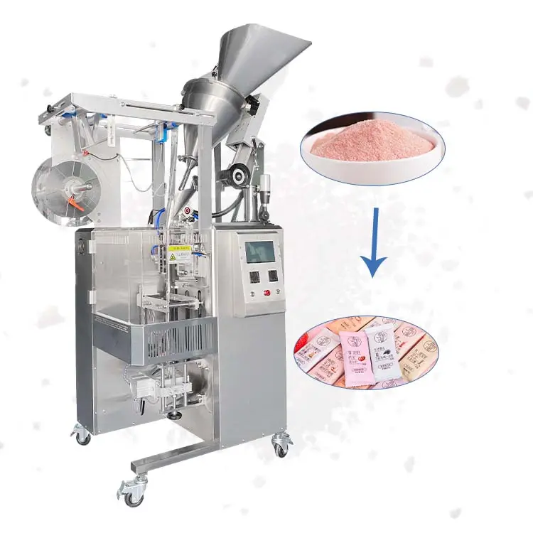 Máquina de embalagem de pó para alimentos Moringa Garri, folha de alumínio HNOC, filme vertical, selo e preenchimento