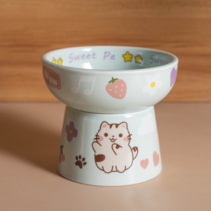 Comedero Elevado de Cerámica Antideslizante para Gatos, Apto para Lavavajillas y Microondas, para Evitar la Fatiga de las Patas y el Cuello - Product Image 6