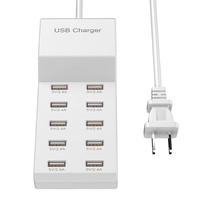 Chargeur de téléphone portable intelligent 10 ports USB 5V 2A adaptateur de voyage multi-ports pour prise ue/US pour écouteur d'appareil photo d'ordinateur portable