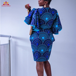 Offre Spéciale Usine Papillon Crayon Ankara Robe Ankara Robe Pour femmes africaines Imprimer <span class=keywords><strong>Tunique</strong></span> Vêtements meilleur prix - Product Image 4