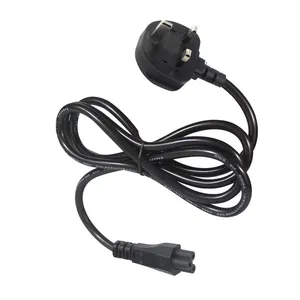 1m 1.8m BS Standard H05VV-F 0.75MM/3C UK 13A Fused Plug to IEC C5 UK AC Retractable Power cord cable