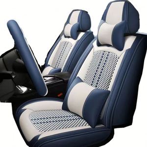Luxury Sports-Style <b>Car</b> Neck <b>Pillow</b> Embroidered Leather Memory Cotton Waterproof Memory Foam Lumbar <b>Seat</b> Cushion Universal Fit - Product Image 4