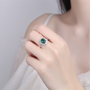 Anillo de Plata Chapado en Plata con Piedra Azul Real Ajustable Estilo Princesa Diana <span class=keywords><strong>Kate</strong></span>, Joyería Femenina - Product Image 3