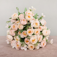 Großhandel Ölgemälde Farbenfrohe Handgefertigte Seidenrosen Künstliche Blumen für Hochzeiten