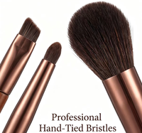 Pinceau à sourcils professionnel double embout avec brosse à cils et pinceau à poudre, manche or rose, pour le modelage et l'entretien des sourcils, outils de beauté