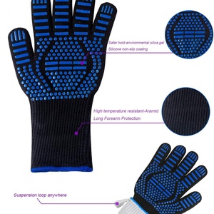 Guantes de Seguridad Antideslizantes de Nailon con Textura Completa y Microdiamantes en la Muñeca, para Uso General, Azul y Negro - Product Image 5