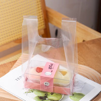 Sac de transport transparent à soufflets latéraux pour pâtisserie, sac en plastique pour boîte à gâteaux, emballage pour pâtisserie, café et dessert