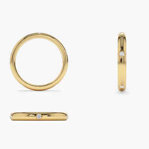 Bague de mariage élégante pour femme en or massif 14 carats plaqué rhodium, sertie de diamants naturels VS taille brillant, monture étoile, éternité complète, tendance - Product Image 4