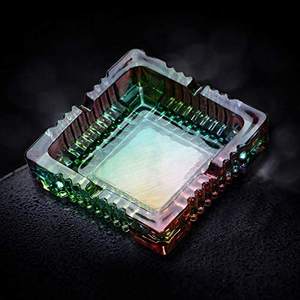 Cenicero cuadrado clásico de cristal pesado, vitral, bandeja de ceniza para mesa de cigarrillos, decoración para el hogar para interior y exterior - Product Image 5