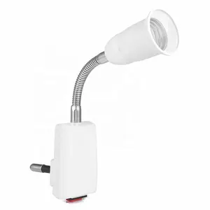 AC 100 - 240V E27 20CM Flexible Lamp Holder Light Lamp Bulb Holder Flexible Converter On/Off Switch Adapter Socket EU Plug