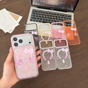 เคสโทรศัพท์มือถือลายการ์ตูนน่ารัก IMD โบว์ใสวิบวับ สำหรับ iPhone 17 pro max 16 15 14 plus  วัสดุ TPU ใส นุ่ม ป้องกันด้านหลัง - Product Image 1