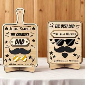 Wooden Wall Signs <b>Framed</b> Dad Grandpa Recipe Home Decoration Rustic Style 2Pcs Father's Day Gift - Product Image 4