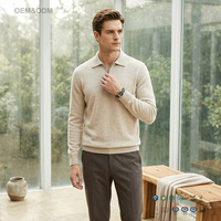 Pull-over en cachemire pur et traceable, doux, à col zippé, coupe classique, manches longues, pour homme, hiver, luxe, OEM durable