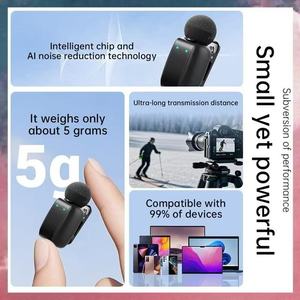 充電ケース付きワイヤレスLavalierラペルマイクライブストリーミング対応カメラ電話用ノイズキャンセル<span class=keywords><strong>PC</strong></span>スピーカー - Product Image 6