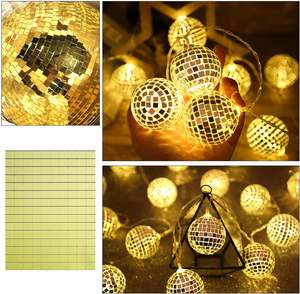 Mini Piastrelle <span class=keywords><strong>a</strong></span> Mosaico Quadrate in Vetro, <span class=keywords><strong>Specchio</strong></span> Dorato Autoadesivo per Fai da Te, Decorazione Natalizia <span class=keywords><strong>a</strong></span> Sfera 10x10 - Product Image 5