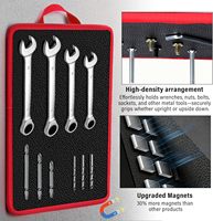 Tapis magnétique flexible antidérapant télescopique pour outils, en ABS, pour garage et réparation automobile (rouge et noir)