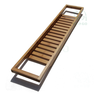 ถาดใส่ของในอ่างอาบน้ำ100% ไม้ไผ่ธรรมชาติจัดวางอ่างอาบน้ำสำหรับอาบน้ำหรือฝักบัว - Product Image 1