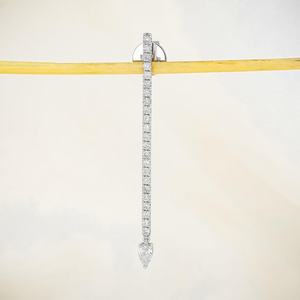 Pendientes de Diamantes de Oro Blanco de 14k para Mujer, Marca Elvora Gems, Diseño Minimalista con Cierre de Mariposa, 2 Pulgadas de Largo, para Boda/Compromiso - Product Image 6