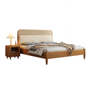 <span class=keywords><strong>Letto</strong></span> <span class=keywords><strong>Matrimoniale</strong></span> Moderno Nordico Queen/King Size con Testiera <span class=keywords><strong>in</strong></span> Rattan e Struttura <span class=keywords><strong>in</strong></span> <span class=keywords><strong>Legno</strong></span> Massello per Camera da <span class=keywords><strong>Letto</strong></span> Realizzato <span class=keywords><strong>in</strong></span> <span class=keywords><strong>Legno</strong></span> di Gomma - Product Image 3
