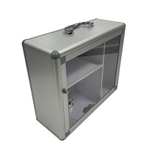 Botiquín de Primeros Auxilios de Aleación de Aluminio MK08-134A con Cerradura, Gran Capacidad, Caja de Almacenamiento de Medicamentos para Montar en la Pared, para Uso Doméstico - Product Image 1
