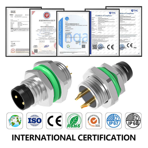Conector Circular M8 con Código A, Macho, Montaje Frontal en Panel, IP68 Impermeable, Tipo Soldadura, Contactos Chapados en Oro - Product Image 3