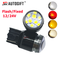 24V 12V flash stroboscopique lumière fixe Auto Led P21W P21/5W 1156 1157 BA15S BAY15D 7440 7443 W21W 3030 9SMD lampe de signalisation de voiture rouge vert
