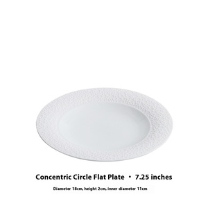 High-Temperature Firing Disposable Pasta Plate Ceramic White Tableware <b>for</b> Western Food Sushi Hotel <b>Dinnerware</b> <b>Set</b> Relief Design - Product Image 6