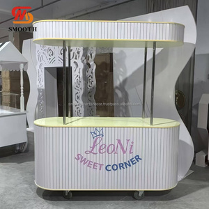 Fournitures de fête de mariage modernes lisses chariot à bonbons chariot à bonbons portable décoratif d'affaires avec Logos personnalisés - Product Image 4