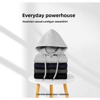 Herbst Unisex 300-Gramm Polyester/Nylon Bedruckter Kapuzen-Cardigan Sweatshirt Anti-Pilling Anti-Falten Eigenschaften Locker Geschnittenes Design