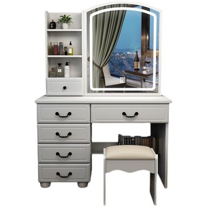 Table de maquillage en bois légère avec stockage intégré petits espaces nouvelle coiffeuse de commerce extérieur miroir <span class=keywords><strong>chambre</strong></span> salon - Product Image 4