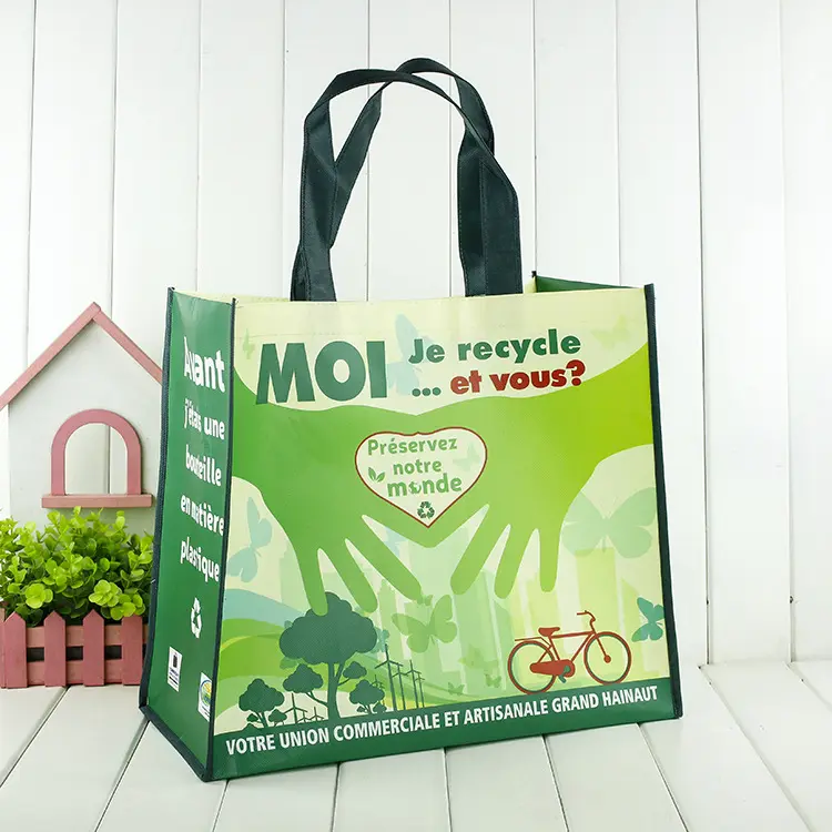 Large Tote Bag Hot Sale Promotional Non Woven Fabric Cake Box Shopping Bags Large Laminated Non Woven Advertising Tote Gift Bags