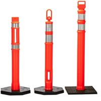 Poteau de séparation de voie en PU de 115 cm hautement réfléchissant, marqueur de sécurité routière flexible, délimiteur d'autoroute, borne de protection anti-collision pour parking