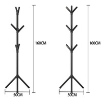 Porte-manteau et porte-chapeaux sur pied en plastique, style minimaliste, en forme d'arbre, assemblé, pour chambre et entrée, base de 50 cm, hauteur de 160 cm, idéal pour le dropshipping