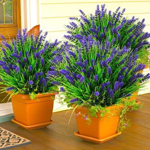 Bouquet de <span class=keywords><strong>lavande</strong></span> artificielle à sept têtes, style herbe de printemps, <span class=keywords><strong>en</strong></span> <span class=keywords><strong>pot</strong></span>, pour décoration de mariage, produit transfrontalier très vendu - Product Image 2