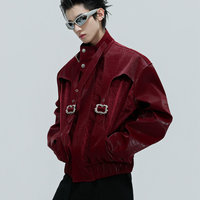 Blouson Moto Premium Rouge pour Homme en Similicuir PU – Manteau Personnalisé pour l'Automne et le Bureau