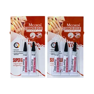 MIGOBON Super Glue No necesita lámparas UV Pegamento para uñas Uñas portátiles Larga Duración y fuerte resistencia al color