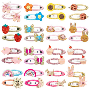 Barrettes à <span class=keywords><strong>cheveux</strong></span> <span class=keywords><strong>pour</strong></span> enfants, motifs animaux de dessin animé et fruits, barrettes à <span class=keywords><strong>cheveux</strong></span> à paillettes en forme de goutte d'eau, accessoires mignons <span class=keywords><strong>pour</strong></span> les petites filles - Product Image 4