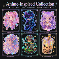 Autocollant holographique UV en cristal pour coque de téléphone, tasse, plastique, métal – Résistant aux rayures, dessin animé, anime, pour les passionnés de bricolage