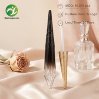 Tube de brillant à lèvres ABS conique long à dégradé, emballage cosmétique vide, flacon de gloss, contenant de rouge à lèvres liquide de forme spéciale à visser