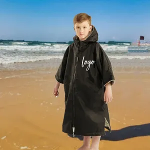 Custom Kinder Zwemjas Waterdichte Oversized Surf Poncho Jassen Winddichte Kleedjas